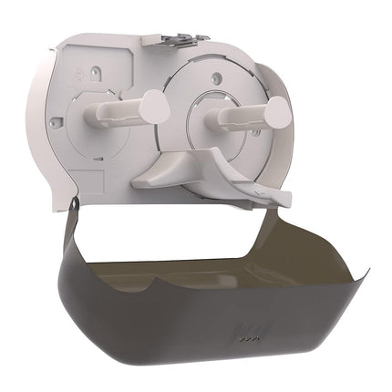 Tork® Twin Jumbo Bath Tissue Roll Dispenser, See-Through, Plastic, 9", Smoke, 56TR