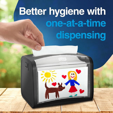 Tork Xpressnap Tabletop Napkin Dispenser, Plastic, 14.99 x 20.07 x 15.49 cm, 6232000 - Case of 4