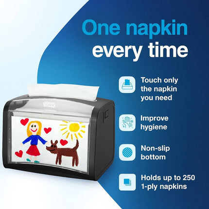Tork Xpressnap Tabletop Napkin Dispenser, Plastic, 14.99 x 20.07 x 15.49 cm, 6232000 - Case of 4