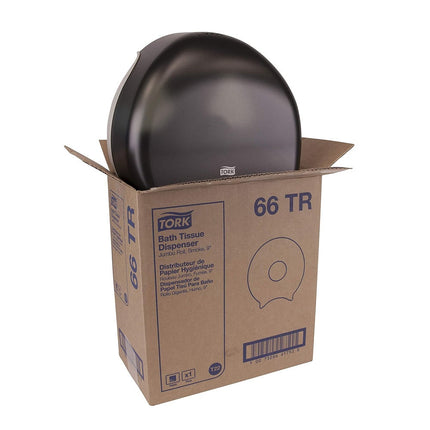 Tork® Single Jumbo Bath Tissue Roll Dispenser, Plastic, Smoke, 66TR