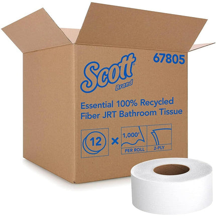 Scott® Essential Jumbo Roll Toilet Paper, 2 Ply, 12 Rolls - 67805