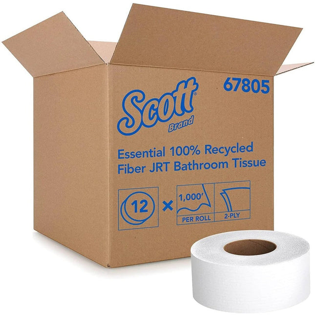 Scott® Essential Jumbo Roll Toilet Paper, 2 Ply, 12 Rolls - 67805