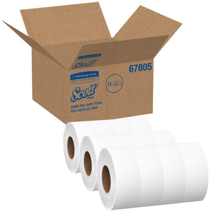 Scott® Essential Jumbo Roll Toilet Paper, 2 Ply, 12 Rolls - 67805