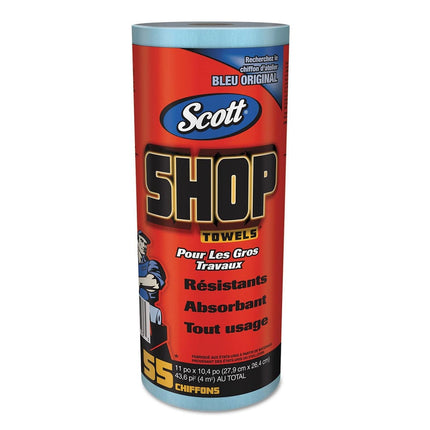 Scott Shop Towels Original, Blue, 55 Sheets, 12 Rolls, 75147