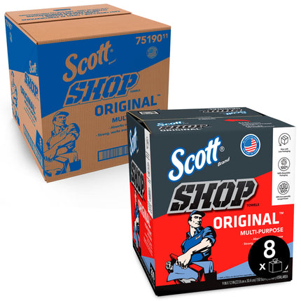 Scott® Shop Towels Pop-Up Box, 75190