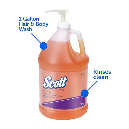 Scott Hair & Body Wash, Protein-Enriched Golden Gel, 1 Gallon, 91325