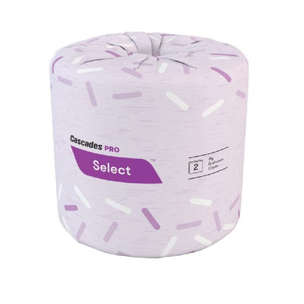 Cascades PRO Select Standard Bath Tissue, 2-Ply, White, 500 sheets, Pack of 96 rolls, B040
