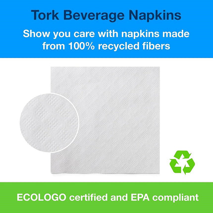 Tork® Universal Beverage Napkin, 1/4 Fold, White, B1141A