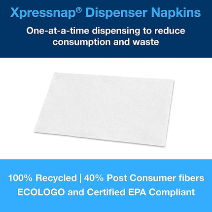 Tork® Advanced Xpressnap® Interfold Dispenser Napkin, 1 Ply, White, 500 Napkins/Pack, 12 Packs/Case