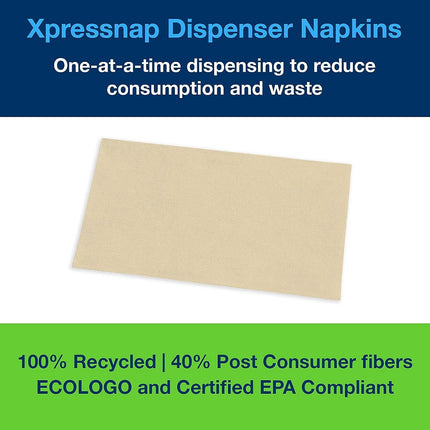 Tork Universal Xpressnap® Dispenser Napkin, Interfold, 1 Ply, Natural, DX906E