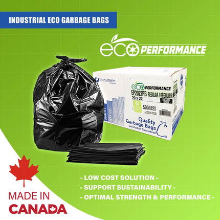 EcoPerformance Black Garbage Bags Eco-Logo CCD-126 / UL-126 - Black