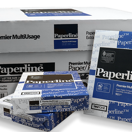 Paperline Office Copy Paper - Letter 8.5x11 - Case of 10 Reams (5,000 Sheets)
