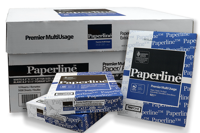 Paperline Office Copy Paper - Letter 8.5x11 - Case of 10 Reams (5,000 Sheets)