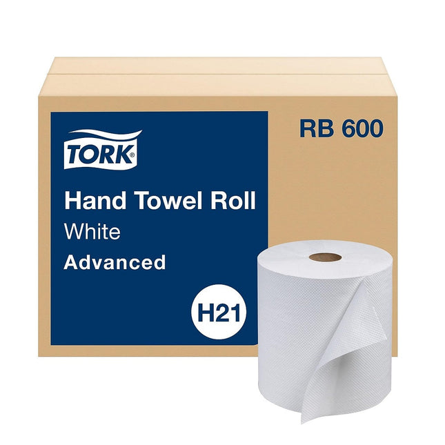Tork® Advanced Hand Towel Roll, Hardwound, White, 1 Ply, RB600