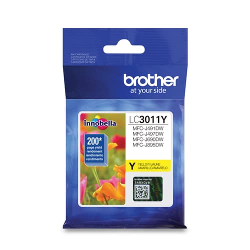 Brother LC3011YS Yellow Ink Cartridge, Standard Yield