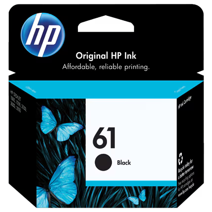HP 61 Black Ink Cartridge (CH561WN) – Original Ink for HP DeskJet, ENVY, and OfficeJet Printers
