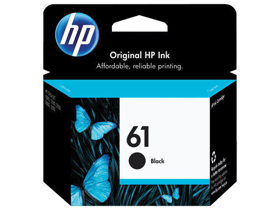 HP 61 Black Ink Cartridge (CH561WN) – Original Ink for HP DeskJet, ENVY, and OfficeJet Printers
