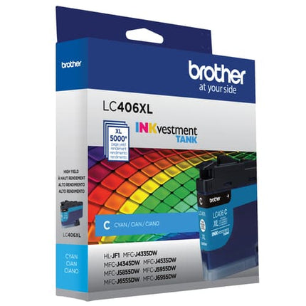 Brother Genuine LC406XLCS High-Yield Cyan Ink INKvestment Tank Cartridge