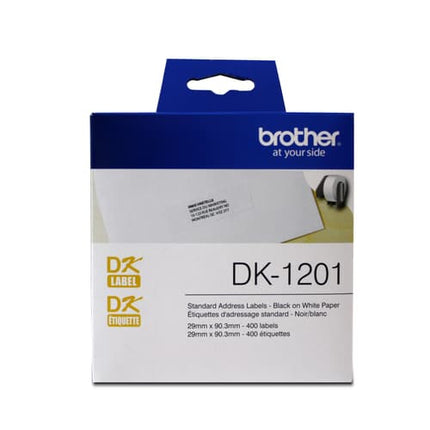 Brother DK-1201 Standard Address Paper Labels (400 labels) - 1.1" x 3.5" (29 mm x 90.3 mm)
