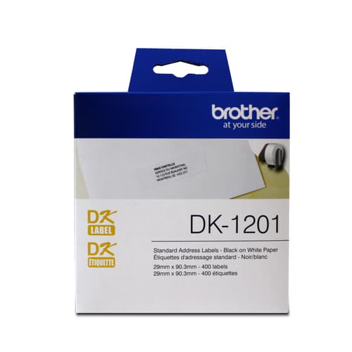 Brother DK-1201 Standard Address Paper Labels (400 labels) - 1.1" x 3.5" (29 mm x 90.3 mm)