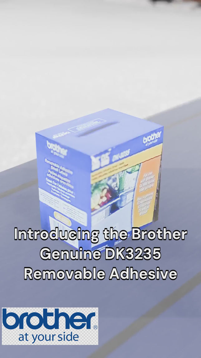 Brother Genuine DK3235 Black/White Removable Adhesive Food Safety Labels (800 labels)   2.1  x 1.1  (54mm x 29 mm)